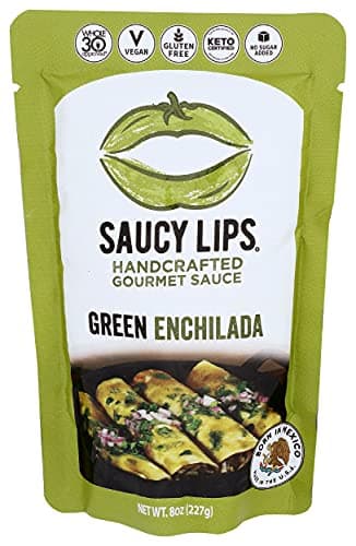 Saucy Lips Green Enchilada Sauce - Tangy Tomatillo Mexican Blend, Handcrafted Salsa Verde, Versatile Cooking Sauce, 8oz - Image 1