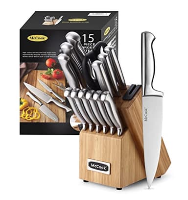 McCook® Knife Sets,German Stainless Steel Knife Block Sets with Built-in Sharpener - Image 1