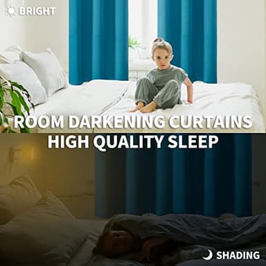 BGment Blackout Curtains - Grommet Thermal Insulated Room Darkening Bedroom and Living Room Curtains, Set of 2 Panels (38 x 45 Inch, Peacock Blue) - Image 5
