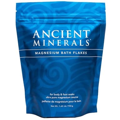 Ancient Minerals Magnesium Bath Flakes of Pure Genuine Zechstein Chloride - Resealable Magnesium Supplement Bag That Will Outperform Leading Epsom Salts 1.65 lbs - Image 1