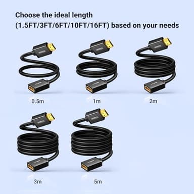 UGREEN HDMI Extension Cable 4K HDMI Extender 1.5FT Male to Female Adapter Cord Compatible with Roku TV Stick PS5 PS4 Xbox Laptop PC Nintendo Switch 2 Blu Ray Player Google Chromecast Wii U HDTV - Image 8