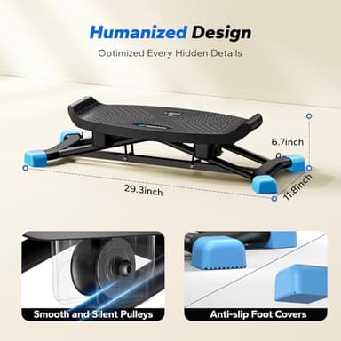 MERACH Balance Board for Adults, Wobble Board with Resistance Bands, Portable Wiggle Balance Trainer Featuring LCD Monitor, 300 lbs Capacity Ski Slide Rock Stepper for Full Body Workout at Home Gym - Image 9