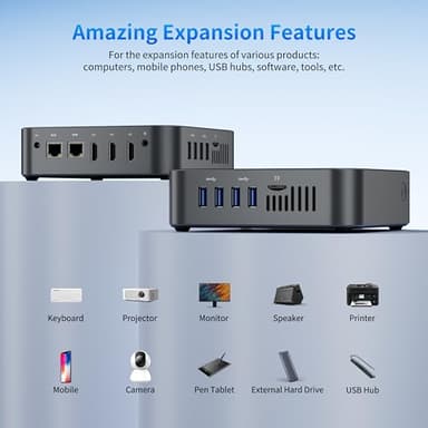 DreamQuest Mini Pc Intel 12th Processor N95 (up to 3.4 GHz) 16GB DDR4 RAM 512GB M.2 SSD,mini Desktop Computer Support Dual 4K/WiFi/Bluetooth/Ethernet/HDMI/LAN for Home/Office - Image 5