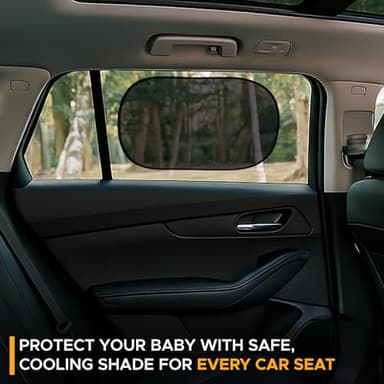 EcoNour Car Window Shades for Baby (4 Pack) | Protects Baby from Window Sun & Heat | Sun Shade Side Windows for Kids | Automotive Sun Protection from UV | Child Safety Accessories | Medium - 20"x12" - Image 8