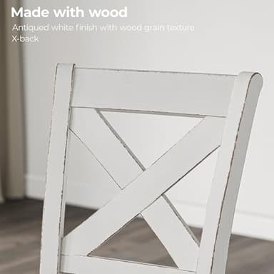 Signature Design by Ashley Robbinsdale Farmhouse Armless 24.75" Counter Height Upholstered Bar Stool with Foot Rest, Set of 2, White & Light Gray - Image 8