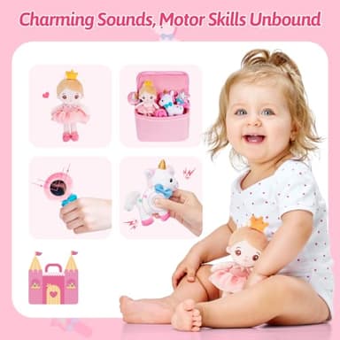 OUOZZZ Princess Castle Toys for 1-3 Year Old Girl - Baby Doll Plush House Stuffed Animal Set - Sensory Educational Toys for 12-18 Months Infant - First Birthday Gifts for Toddler - Image 2
