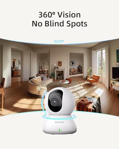 blurams Indoor Security Camera, 5GHz/2.4GHz Dual-Band, 2K PZT Pet Camera with Phone App, 360° Cameras for Home Security, 2-Way Audio, Motion Tracking, Night Vision, Siren, Cloud&SD - Image 3