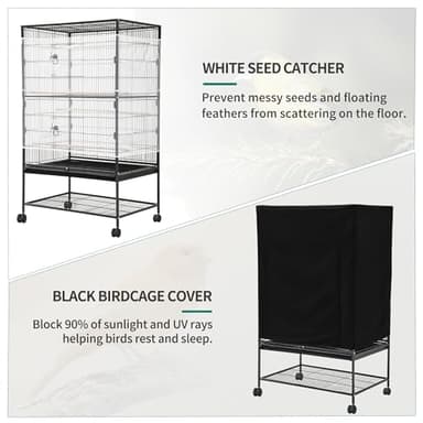 YINTATECH 52 inches Birdcage Cover and Bird Cage Seed Catcher, Bird Cages for Parakeets, Parrot, Cockatiel, Pigeon, Metal Big Bird Cage - Image 3