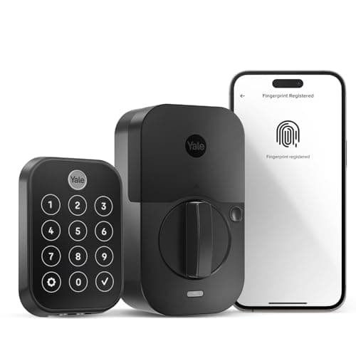Yale Assure Lock 2 Touch Deadbolt, Black Suede Key-Free Smart Entry Door Lock with Wi-Fi Connected Touchscreen Keypad and Fingerprint Scanner for Code Entry and Remote Access, YRD450-F-WF1-BSP - Image 1