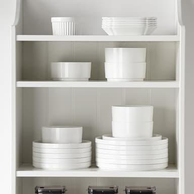 MALACASA 24 Pieces Porcelain Dinnerware Set, Modern White Dish Set for 8, Premium Serving Plates and Bowls Sets, Chip and Scratch Resistant Dishware Sets Kitchen Dishes Dining Ware Set, Series LEAH - Image 7