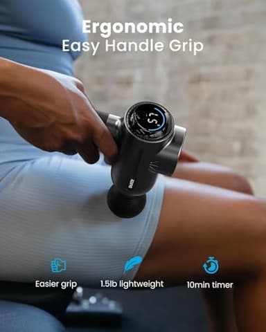 RENPHO Massage Gun with Heat, Portable Percussion Massager with Bluetooth for Back and Neck, Gifts for Men and Women, Carry Case, Active+ Thermal - Image 8