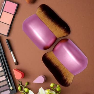 Extra Large Body Makeup Brush For Self Tanner, Leg Makeup &Bronzer Blend,75 mm Wide-headed Kabuki Brush Provides More Even &Pretty Application, Sunscreen Face& Back Makeup Brush, Wet&Dry Use- Purple - Image 7