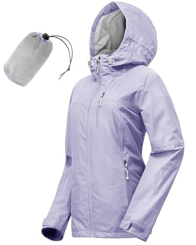 33,000ft Packable Rain Jacket Women Lightweight Waterproof Raincoat with Hood Cycling Bike Jacket Windbreaker - Image 1
