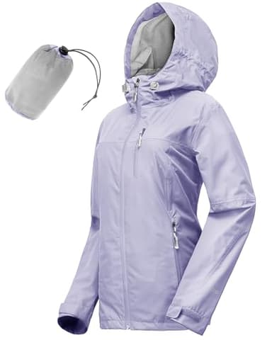 33,000ft Packable Rain Jacket Women Lightweight Waterproof Raincoat with Hood Cycling Bike Jacket Windbreaker - Image 1