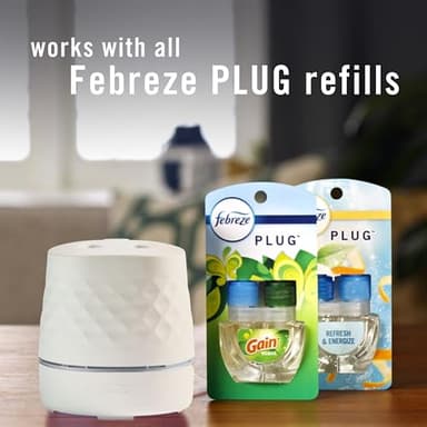 Febreze Plug Scent Booster Starter Kit, Oil Diffuser, Air Freshener Plug in, Continuous Scent Device + 2 Gain Original Refills - Image 4