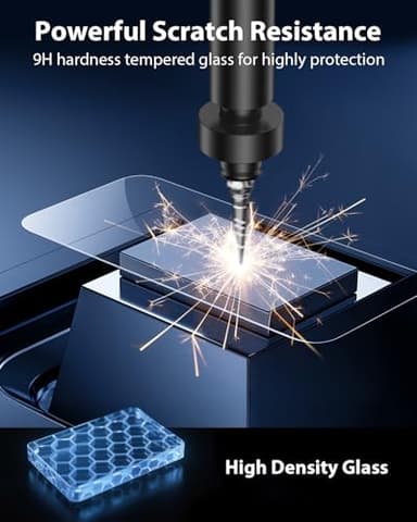 Mkeke 3 Pack Screen Protector for iPhone 17 Pro Max 6.9"，[9H+ Tempered Glass] [Easy Installation Frame][Military-Grade Drop Protection] HD Clear, Anti-Scratch, Bubble Free - Image 4