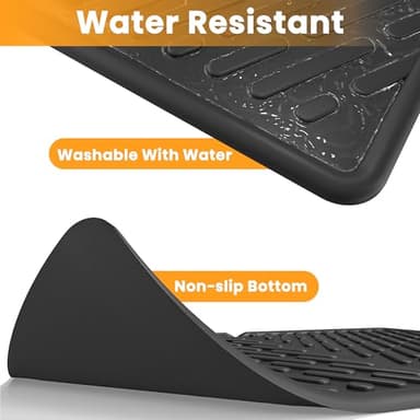 Pieviev Cat Litter Box Mat, 24"x 17" EVA Scratch Resistant Litter Trapping Mat, Easy Clean for Scatter Control, Soft on Kitty Paws, Waterproof & Urine Proof for Indoor Use, Black - Image 7