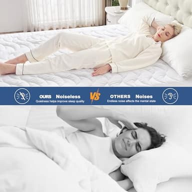 GRT Full Mattress Protector, 100% Waterproof Mattress Protector Full with Dual-Layers Protection, Noiseless Quilted Fitted Mattress Pad Cover with 8"-26" Deep Pocket - Image 4