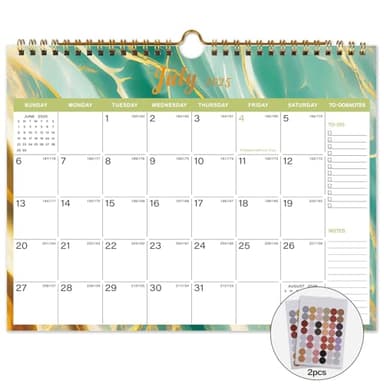 Lbylyhxc Calendar 2026 - Includes July 2025 to December 2026 -18 Monthly Wall Calendar 2025-2026, 11 x 8.5 Inches.Thick Paper with Julian Dates and Block for New Year and Christmas Presents (wall calendar 2025-2026 veins) - Image 1