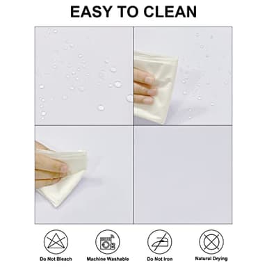 Fokitut 2 Pack Waterproof Square Tablecloth, 90x90 Inch, Stain Resistant and Wrinkle Polyester Table Cloth, Fabric Table Cover for Kitchen Dining, Wedding, Party, Holiday Dinner-White - Image 2