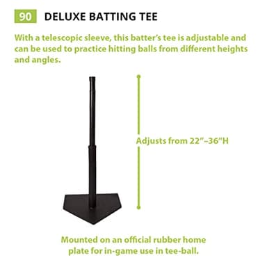 Champion Sports Deluxe Batting Tee - Mounted Adjustable Telescopic Batting Tee - 22"–36" - Image 2