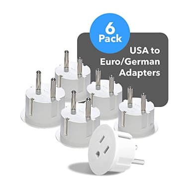 OREI American USA To European Plug Adapter – Type E/F Schuko Plug Adapter - Use in Germany, France, & More - CE Certified – For Mobile, Laptop & Camera Chargers - 6 Pack - Image 3