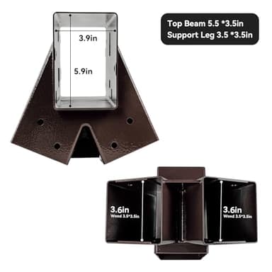 ABUSA Heavy Duty Swing Sets Brackets Including 2 A-Frame Swing Set Brackets and 4 Swing Hangers for Playground Equipment Mounting Parts Hardware Included (Bronze) - Image 8