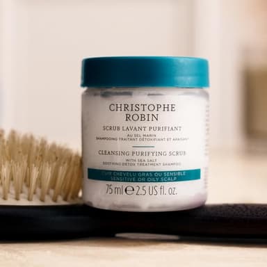 Christophe Robin Cleansing Purifying Scrub with Sea Salt for Oily and Itchy Scalp Detox 75ml (Low Dioxane) 2024 Edition - Image 3