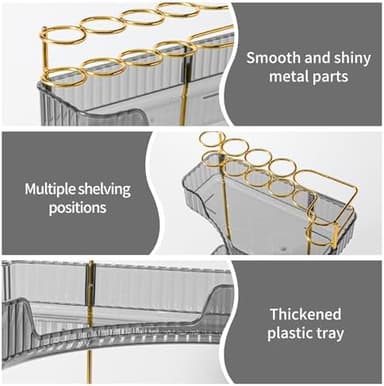 Upgraded 3-Tier Corner Bathroom Countertop Organizer – Spacious Storage for Makeup, Skincare & Perfumes, Built-in Brush Holder Fits Vanity/Dresser/Bsthtub (Slate Gray - Image 7