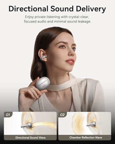 Baseus Bowie MC1 Pro Open Ear Clip-On Headphones, Hi-Res LDAC & HiFi4 Acoustic Sound, 5g Ultra-Lightweight Comfort, SuperBass 2.0, DNN 4-Mic AI Clear Calls, IP67 Waterproof, Bluetooth 6.0 (Titanium) - Image 4