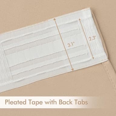 MIULEE Back Tab Beige Curtains 120 Inch Long 2 Panels Set for Living Room Bedroom, Cream Rod Pocket/Pinch Pleated Light Blocking Extra Long Thermal Insulated Room Darkening Blackout Curtains/Drapes - Image 4