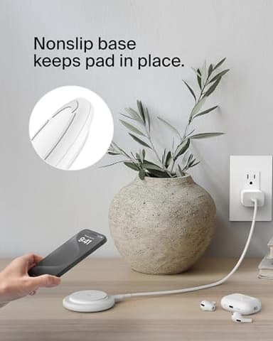 Belkin Magnetic Wireless Charging Pad 15W - MagSafe-Compatible Qi2-Certified Wireless Charger for iPhone 16 Series, Samsung Galaxy S25, AirPods, & More w/Non-Slip Base, Power Supply Included - White - Image 3