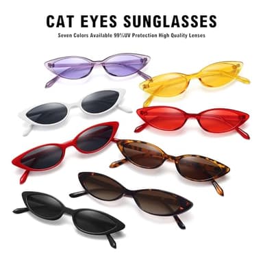 STORYCOAST Retro Cat Eye Sunglasses for Women Vintage 90S Trendy Small Frame Sun Glasses Skinny Oval Shades UV400 Protection Tortoise Frame-Gradient Brown Lens - Image 7
