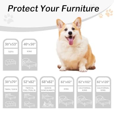 hyha Waterproof Dog Bed Blanket, Soft Pet Blankets, Waterproof Couch Cover for Dogs, Reversible Sofa Covers Washable for Furniture (82x82 Inch, Camel/Beige) - Image 6