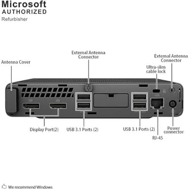 HP EliteDesk 800 G4 Mini Tiny Business Desktop Computer, Intel Core i5-8500T, 16GB DDR4 RAM, 512GB NVMe SSD, WiFi, Bluetooth, DisplayPort, Win11 Pro 64-bit (Renewed) - Image 3