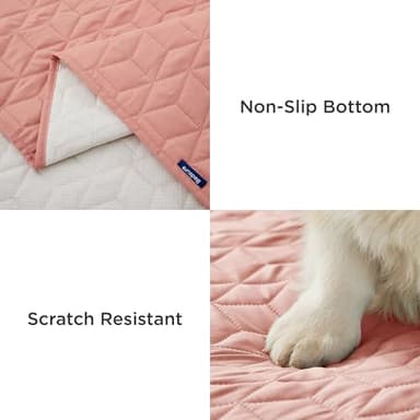 Bedsure 100% Waterproof Couch Cover for Dogs Washable - Non Slip Waterproof Blanket Large for Bed Sofa, Lightweight Furniture Protector Durable for Pet Cat Puppy with Non-Slip Bottom, Pink, 52x82IN - Image 3