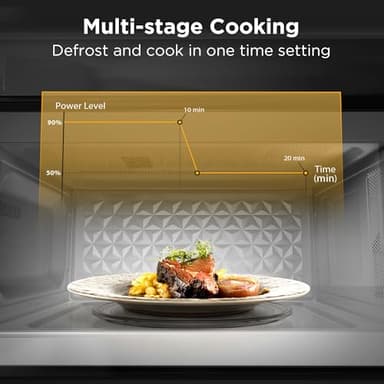 BLACK+DECKER Over the Range Microwave Oven with Vent and One-Touch Auto Cooking, 1.7 cu. ft. OTR Over Stove Microwave, Black, 1000 Watts, EM044K6CF-BK - Image 5