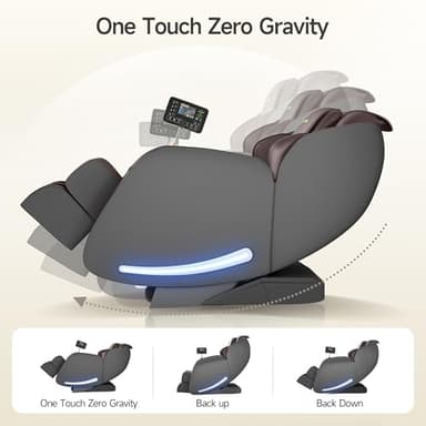 Real Relax 2025 Massage Chair Full Body,Zero Gravity 3D SL Track Shiatsu Massage Recliner with Body Scan,Thai Stretching and APP Control,Office and Home Use,Brown - Image 8