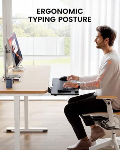 ErGear Keyboard Tray Under Desk, Height Adjustable Mouse & Keyboard Tray with Swivel & Tilt, Ergonomic Sliding KeyboardTray Slide Out for Typing, Black, 25"W x 9.8"D - Image 4