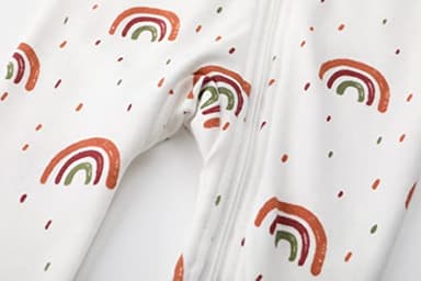 O2 BABY Baby Boys Girls Organic Cotton Zip Front Sleeper Pajamas, Footed Sleep 'n Play（12-18 Months, Rainbow & Orange） - Image 6