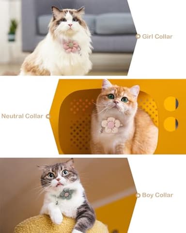 Cat Collar With Flower for Girls and Boys, Breakaway With Bells, Adjustable Kitten Collar, Cute (Beige, Breakaway) - Image 7