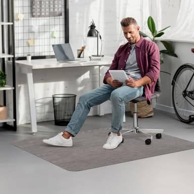 Blvornl Office Chair Mat for Hardwood Floor, 35" x 48" Desk Computer Chair Mat for Hard Wood and Tile Floor, Large Anti-Slip Hard Floor Protector Rolling Chair Mat, PVC Mat Desk Rug for Office Home - Image 8