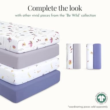Evolur Be Wild 3 Piece Crib Bedding Set, Machine Washable, Soft and Breathable Toddler Bedding Set, Includes Fitted Sheet, Wearable Blanket and Crib Skirt - Image 5