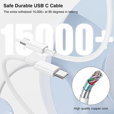iPhone 17 16 15 Fast Charger 10ft, USB C Charging Block and Long Type C to C Cable Cord, iPad Wall Plug Power Adapter Cube Brick for Apple iPhone 17 Pro Max/17 Air/16 e/16 Pro/15 Plus/15 Mini/Samsung - Image 5