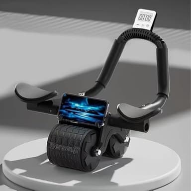Bersauji 2025 New Ab Roller Wheel with Knee Mat &Timer, Automatic Rebound Abdominal Wheel, Ab Abdominal Exercise Roller with Elbow Support, Abs Workout Equipment Ab Exercise Roller for Women Men - Image 1