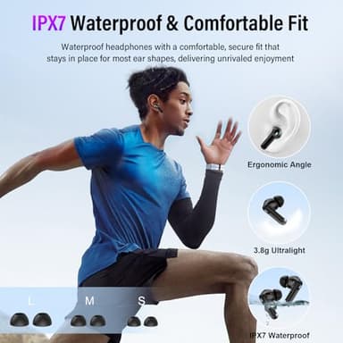 Wireless Earbuds, Bluetooth 5.4 Headphones with Multifunctional Touch Screen, 48H Bass Stereo Ear Buds with ANC/ENC Noise Cancelling/Transparency Mode, IPX7 Earphones with 5 EQ Modes for iOS Android - Image 7