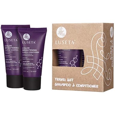 Luseta Color Brightening Purple Shampoo and Conditioner Travel Kit for Blonde and Gray Hair -Infused with Cocos Nucifera Oil to Help Nourish, Moisturize and Condition Hair, 2x1.01oz - Image 2
