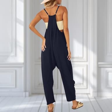 UNIANKIYA One Piece Jumpsuits for Women Casual Overalls Sleeveless Strap Rompers Travel Vacation Outfits Fall Fashion Clothes - Image 5