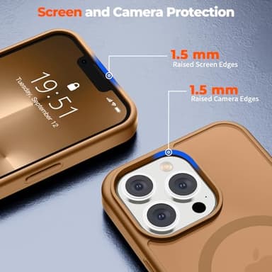 zapica Magnetic for iPhone 13 Pro Case, [Compatible with MagSafe] [Military Grade Drop Protection] Translucent Matte Shockproof Anti-Scratch Phone Case, Brown - Image 5