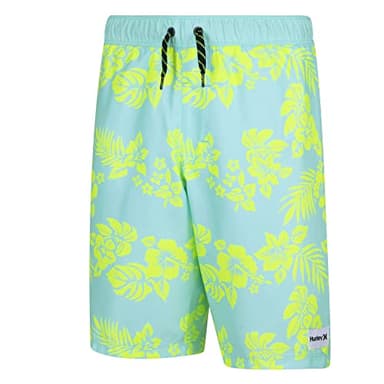 Hurley Boys' Printed Pull On Swim Trunks, Green Glow, 2T - Image 4